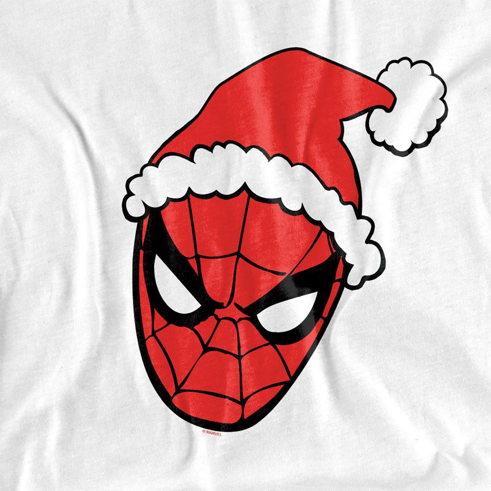 White - Side - Spider-Man Unisex Adult Santa Hat T-Shirt