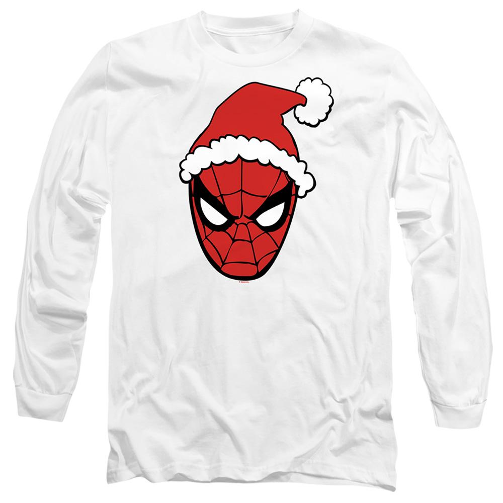 White - Front - Spider-Man Unisex Adult Santa Hat T-Shirt