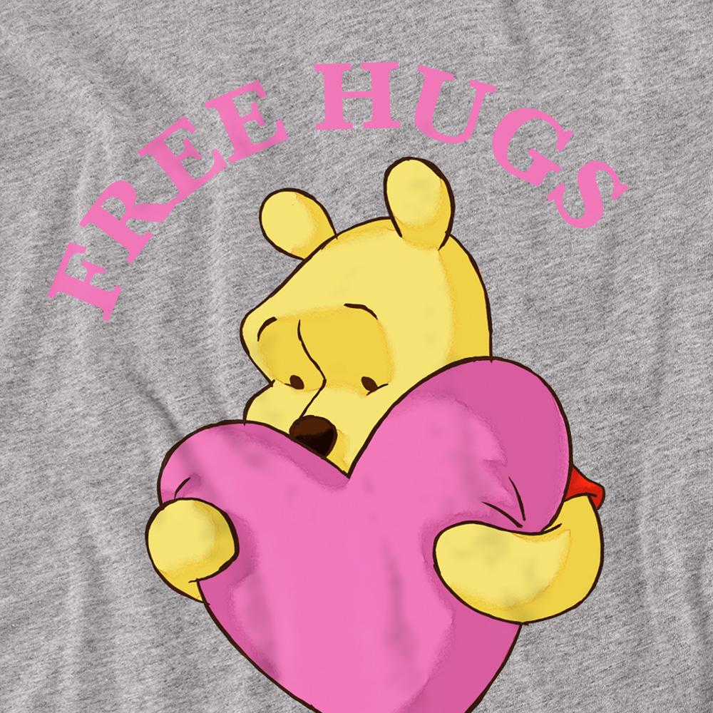 Sport Heather - Side - Winnie the Pooh Unisex Adult Free Hugs Valentine`s Day T-Shirt