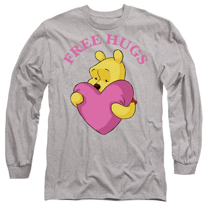 Sport Heather - Front - Winnie the Pooh Unisex Adult Free Hugs Valentine`s Day T-Shirt
