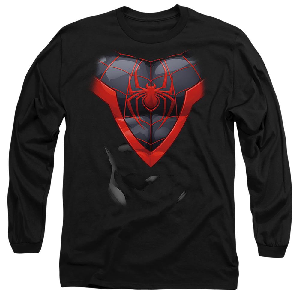 Black - Front - Spider-Man Unisex Adult Miles Morales Costume T-Shirt