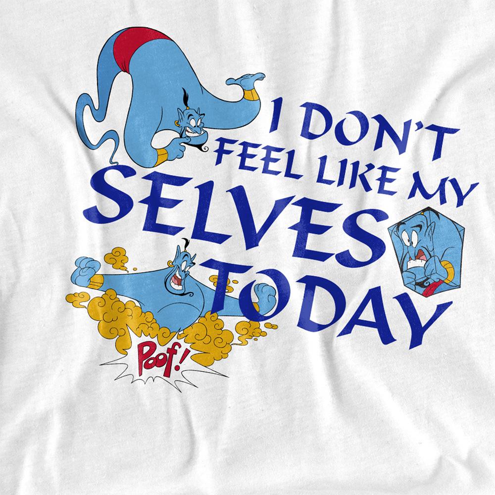 White - Side - Aladdin Unisex Adult I Don´t Feel Like My Selves Today T-Shirt