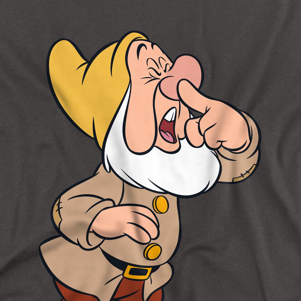 Charcoal - Side - Snow White And The Seven Dwarfs Unisex Adult Sneezy T-Shirt