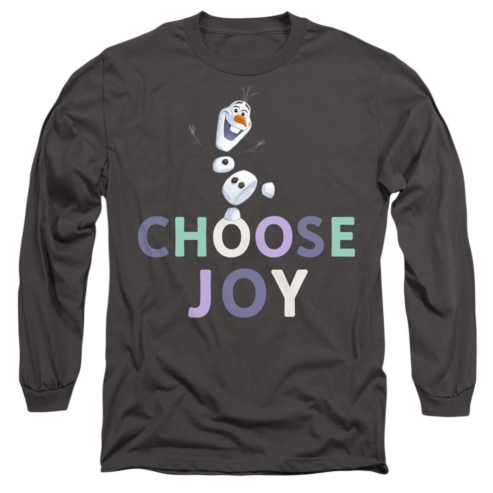 Charcoal - Front - Frozen Unisex Adult Choose Joy Olaf T-Shirt