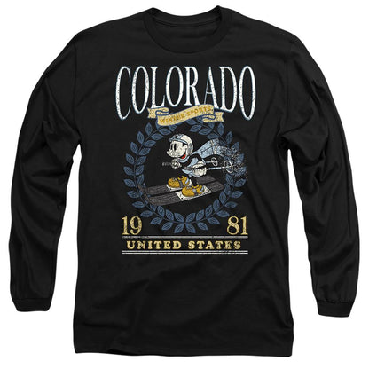 Black - Front - Disney Unisex Adult Colorado Ski Mickey Mouse T-Shirt