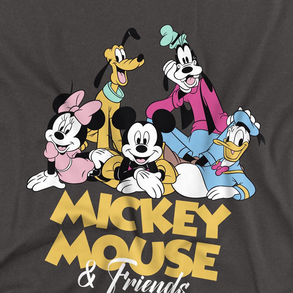 Charcoal - Side - Disney Unisex Adult Mickey Mouse Friends T-Shirt