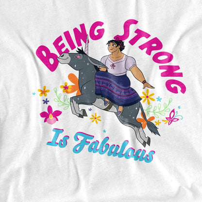 White - Side - Encanto Unisex Adult Bring Strong Is Fabulous Luisa T-Shirt