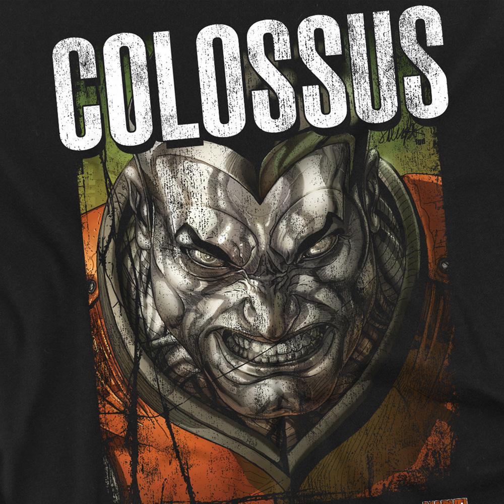 Black - Side - Marvel Unisex Adult X-Men Colossus Infographic T-Shirt