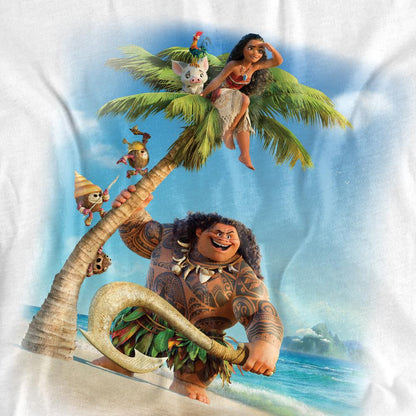 White - Side - Moana Unisex Adult Poster T-Shirt