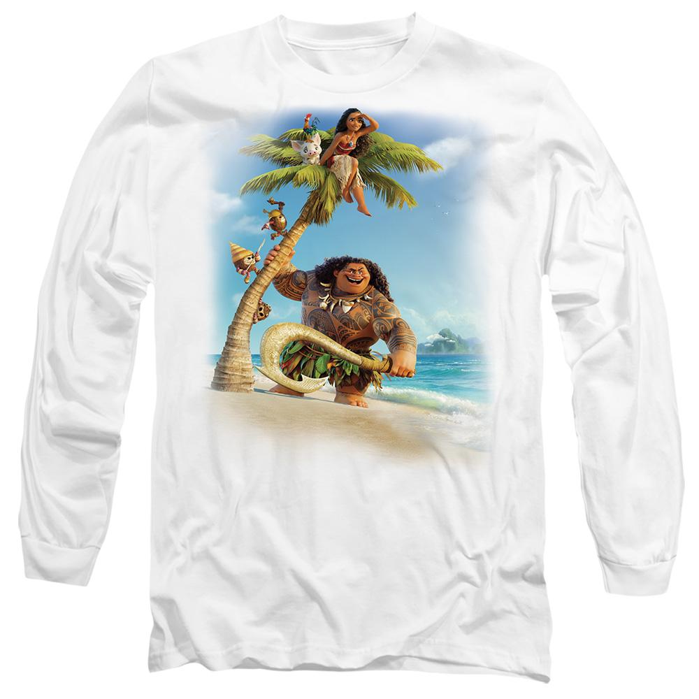 White - Front - Moana Unisex Adult Poster T-Shirt