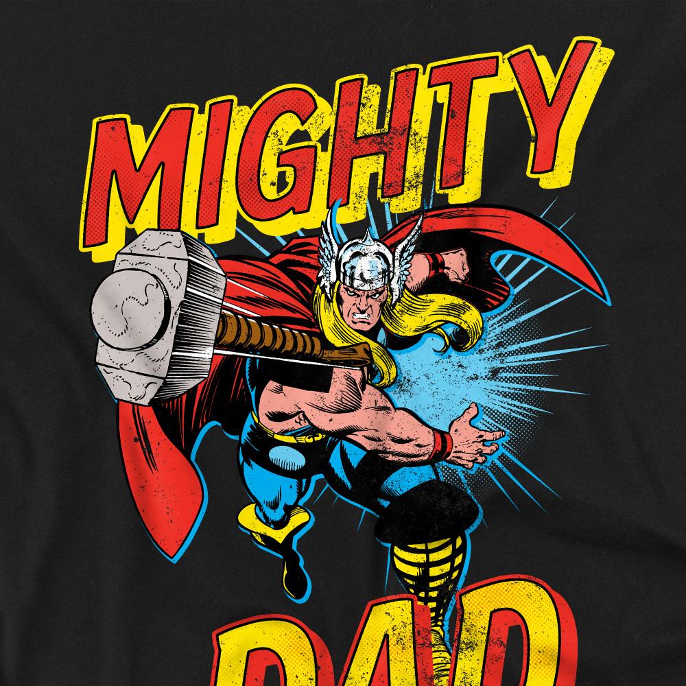 Black - Side - Thor Unisex Adult Mighty Dad T-Shirt