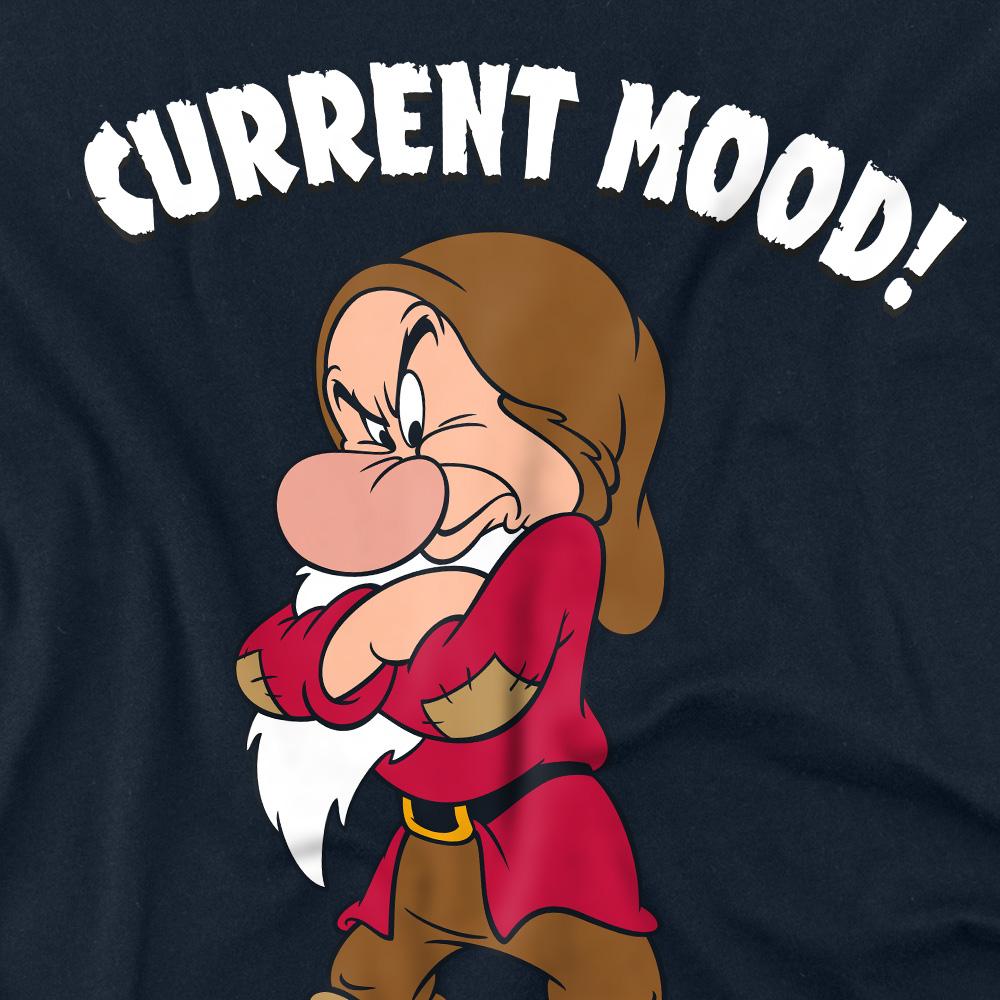 Navy - Side - Snow White And The Seven Dwarfs Unisex Adult Current Mood Grumpy T-Shirt