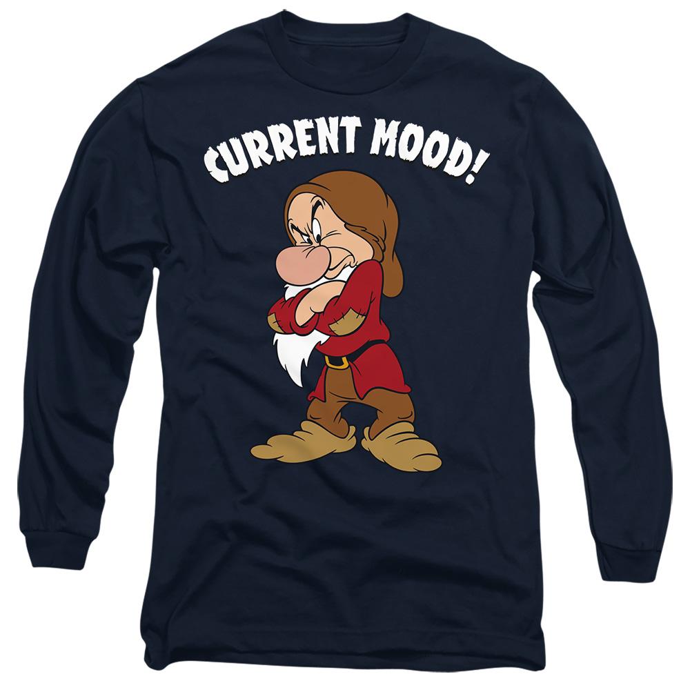 Navy - Front - Snow White And The Seven Dwarfs Unisex Adult Current Mood Grumpy T-Shirt