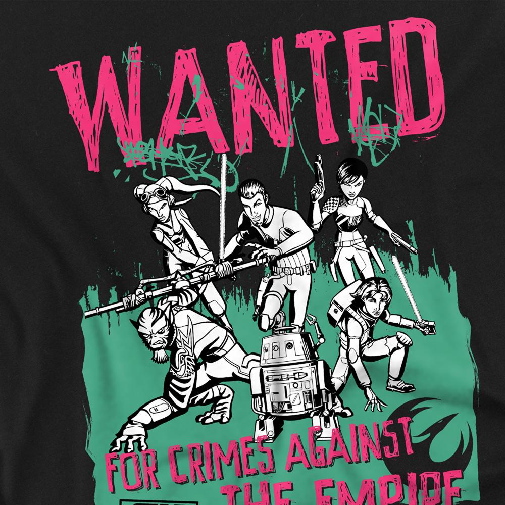 Black - Side - Star Wars Unisex Adult Wanted Rebels T-Shirt