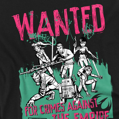 Black - Side - Star Wars Unisex Adult Wanted Rebels T-Shirt