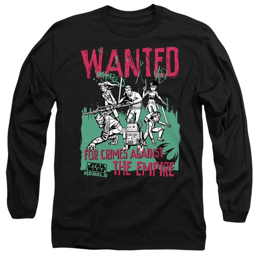 Black - Front - Star Wars Unisex Adult Wanted Rebels T-Shirt