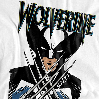 White - Side - Marvel Unisex Adult X-Men Wolverine Action Shot T-Shirt