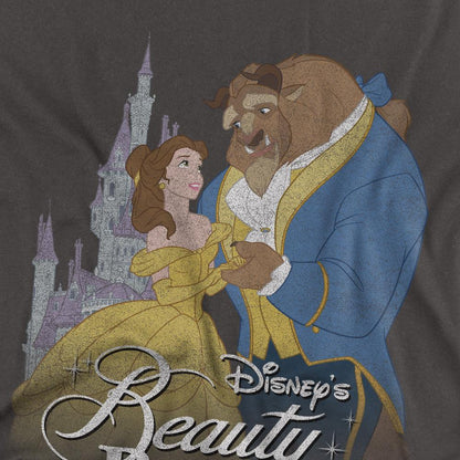 Charcoal - Side - Beauty And The Beast Unisex Adult Belle Beast Castle T-Shirt