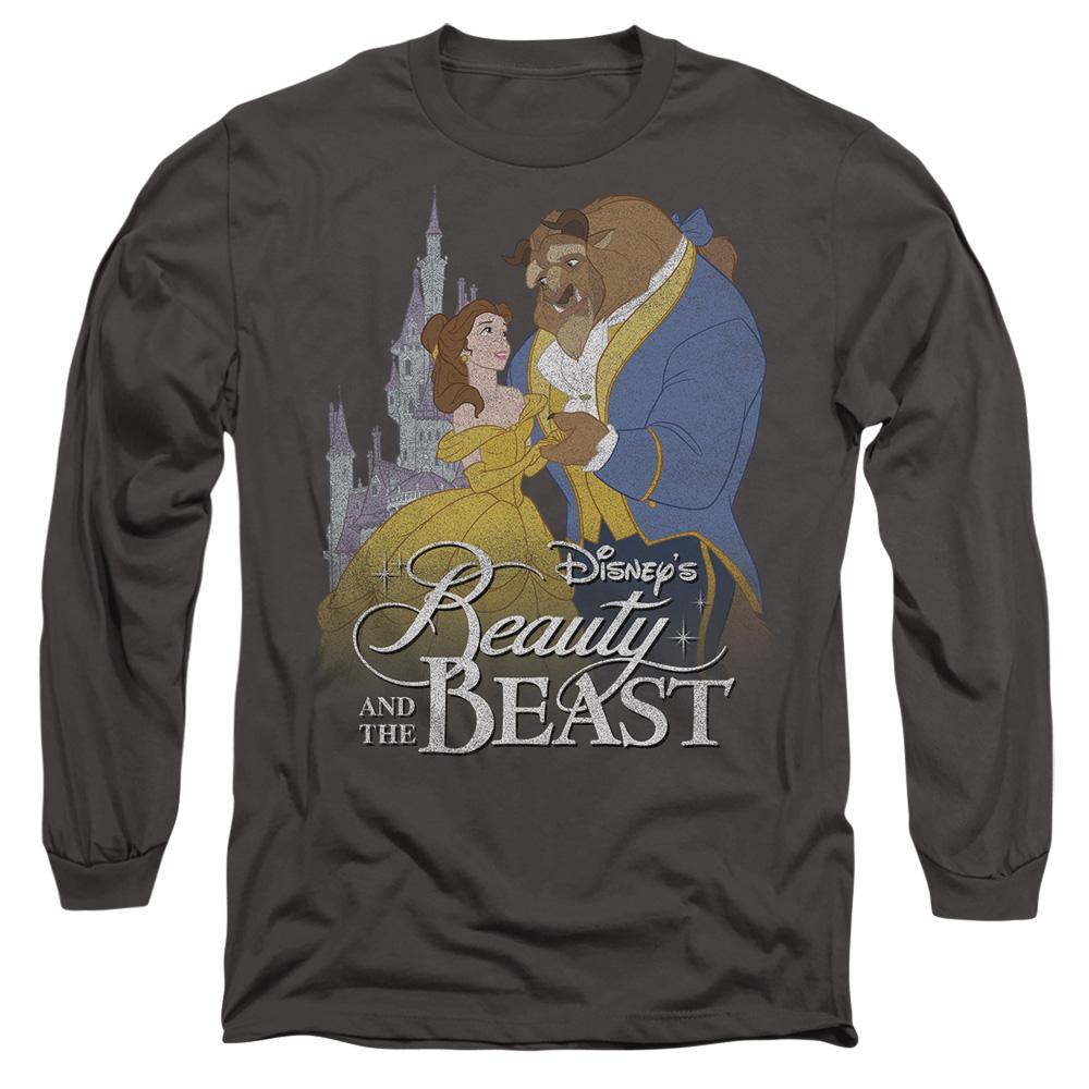 Charcoal - Front - Beauty And The Beast Unisex Adult Belle Beast Castle T-Shirt