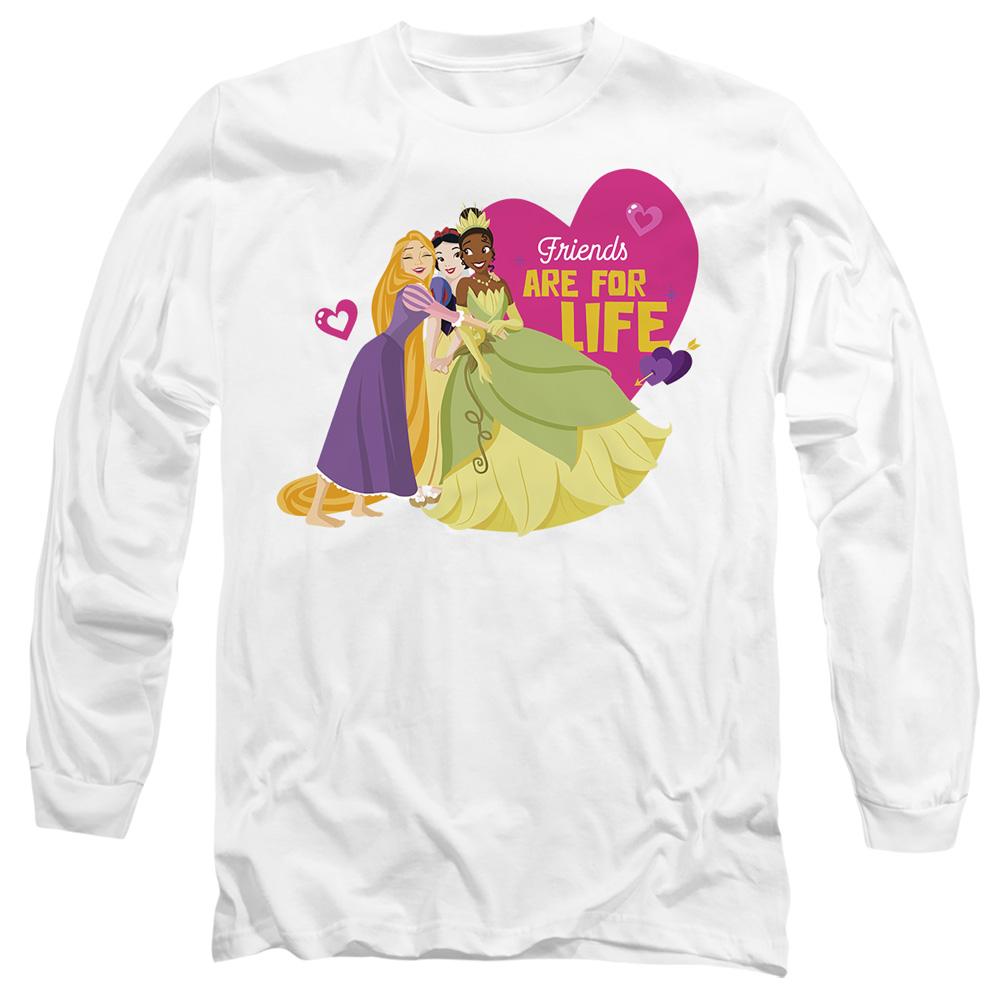 White - Front - Disney Princess Unisex Adult Friends Are For Life Valentine`s Day T-Shirt