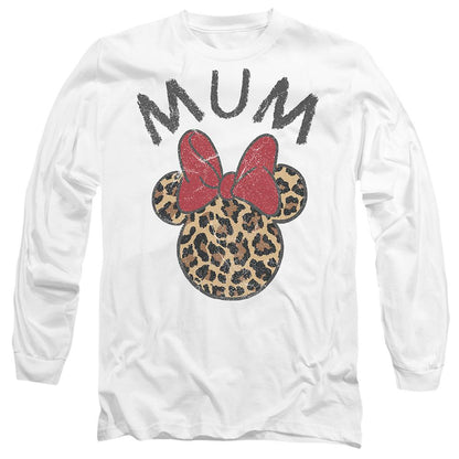 White - Front - Disney Unisex Adult Mum Minnie Mouse Leopard Print Mothers Day T-Shirt