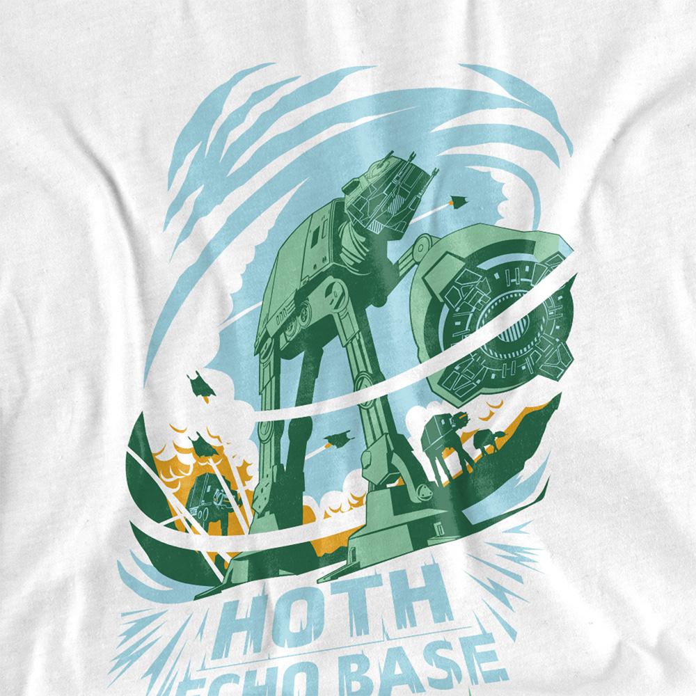 White - Side - Star Wars Unisex Adult Echo Base Attack T-Shirt