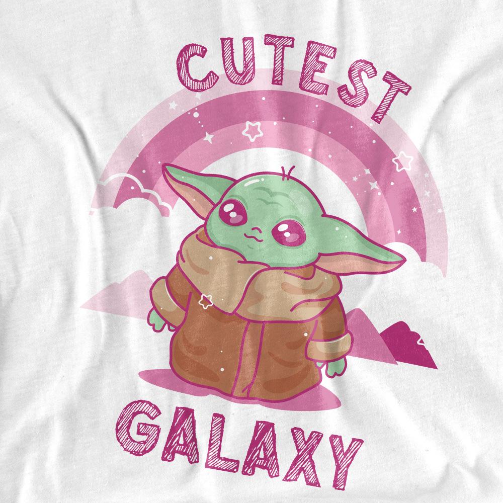 White - Side - Star Wars: The Mandalorian Unisex Adult Cutest In The Galaxy Grogu T-Shirt