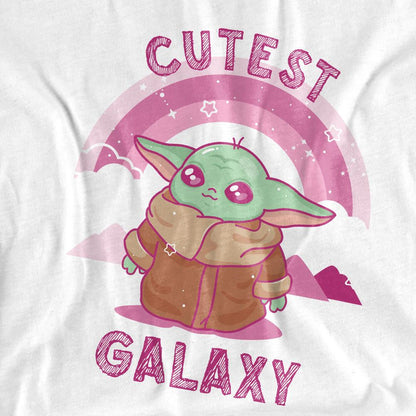 White - Side - Star Wars: The Mandalorian Unisex Adult Cutest In The Galaxy Grogu T-Shirt