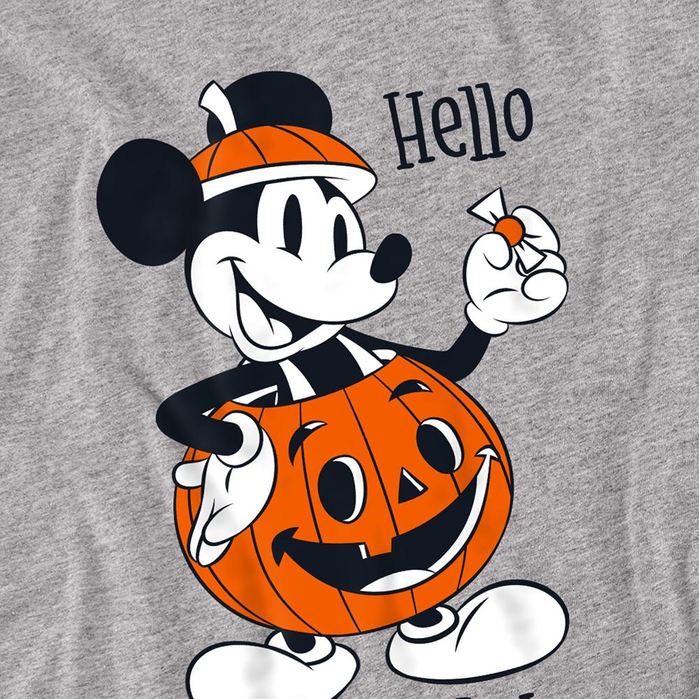 Sport Heather - Side - Disney Unisex Adult Hello Pumpkin Mickey Mouse T-Shirt