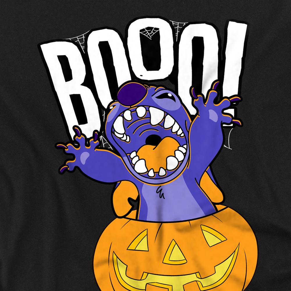 Black - Side - Lilo & Stitch Unisex Adult Laughing Pumpkin T-Shirt