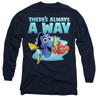 Navy - Front - Finding Nemo Unisex Adult There´s Always A Way Dory Nemo T-Shirt