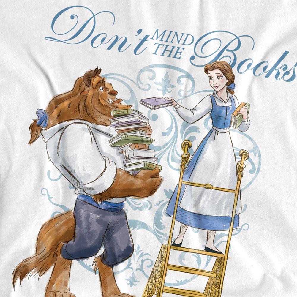 White - Side - Beauty And The Beast Unisex Adult Don´t Mind the Books T-Shirt