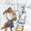 White - Side - Beauty And The Beast Unisex Adult Don´t Mind the Books T-Shirt