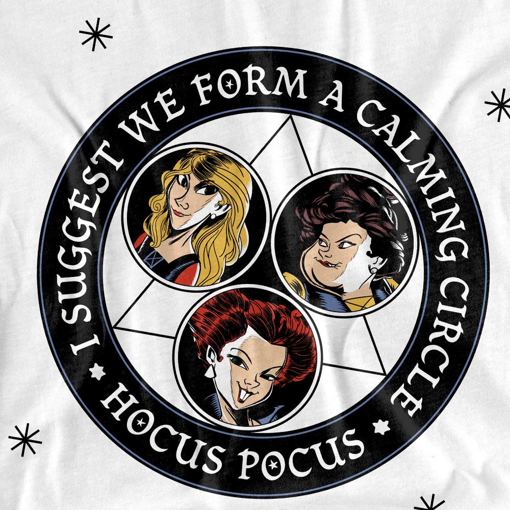 White - Side - Hocus Pocus Unisex Adult Form A Calming Circle Sanderson Sisters T-Shirt