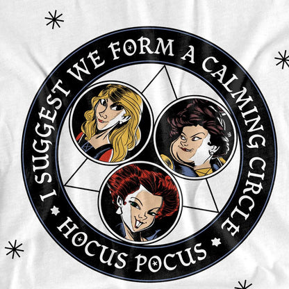 White - Side - Hocus Pocus Unisex Adult Form A Calming Circle Sanderson Sisters T-Shirt