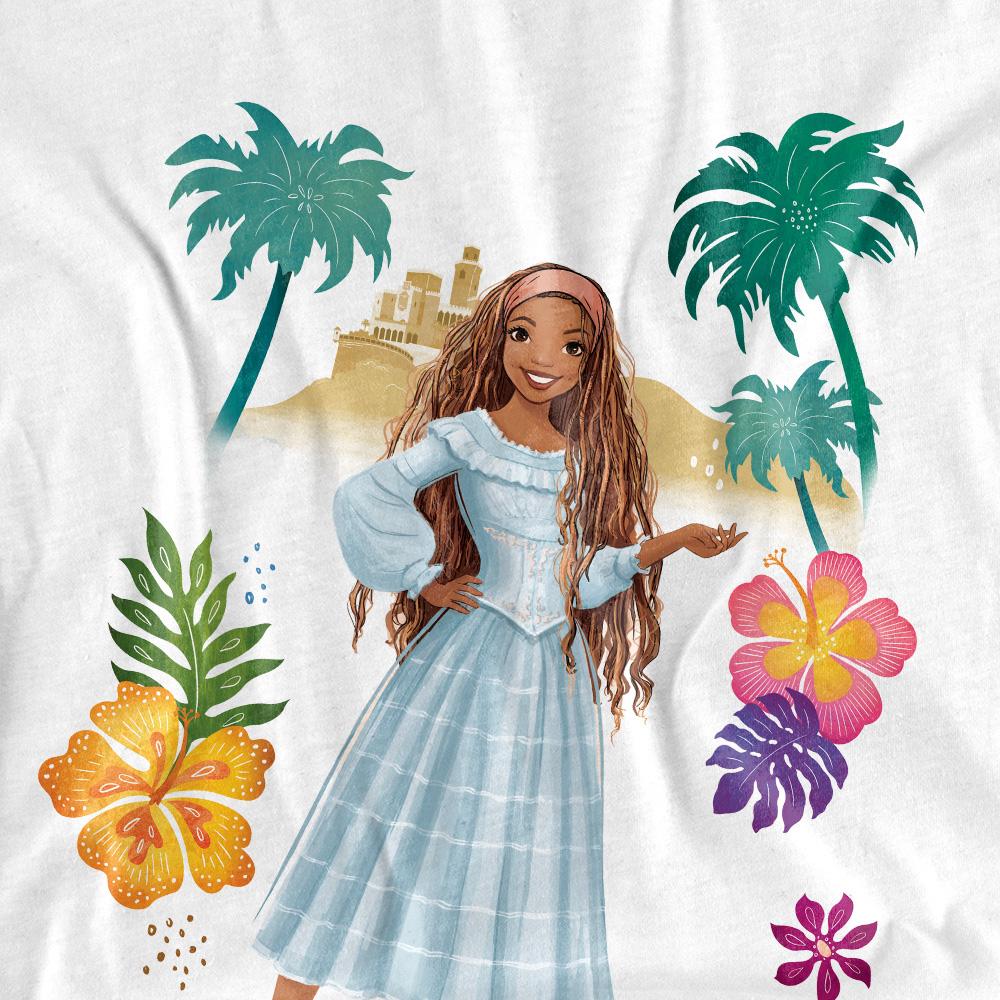 White - Side - The Little Mermaid Unisex Adult Island Girl Ariel T-Shirt