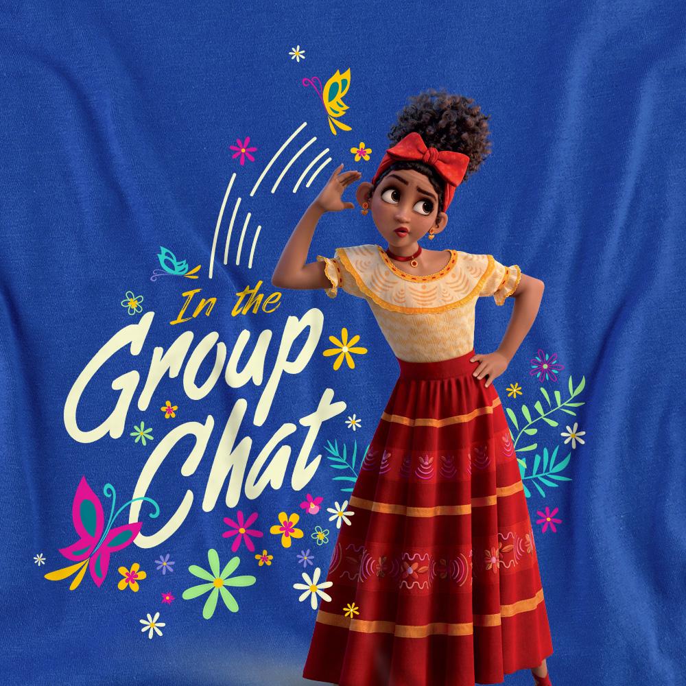Royal Blue - Back - Encanto Unisex Adult In The Group Chat Dolores T-Shirt