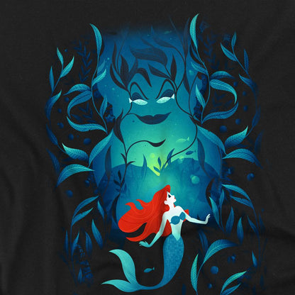Black - Side - The Little Mermaid Unisex Adult Ursula & Ariel T-Shirt