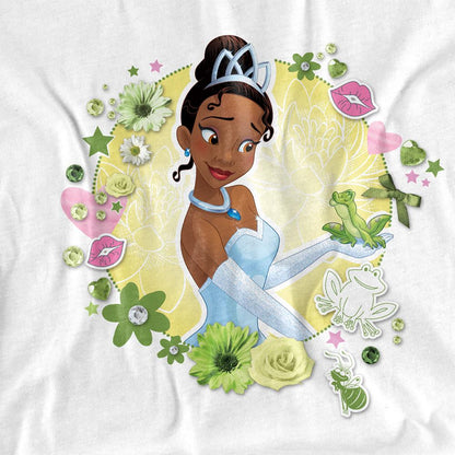 White - Side - The Princess and the Frog Unisex Adult Tiana & Prince Naveen T-Shirt