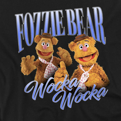 Black - Side - The Muppets Unisex Adult Bootleg Fozzie Bear T-Shirt