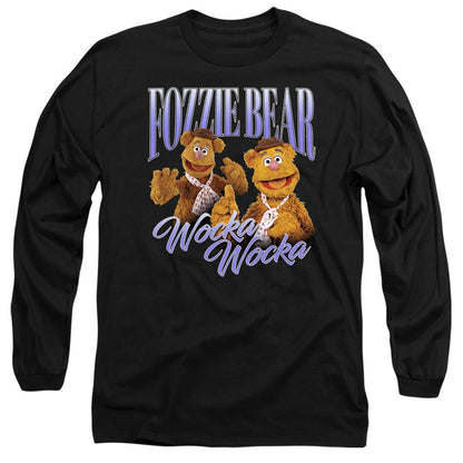 Black - Front - The Muppets Unisex Adult Bootleg Fozzie Bear T-Shirt