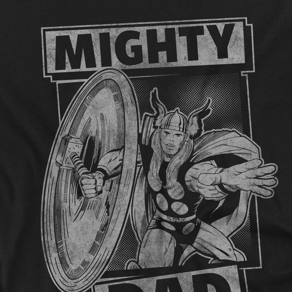 Black - Side - Thor Unisex Adult Mighty Dad Fathers Day T-Shirt