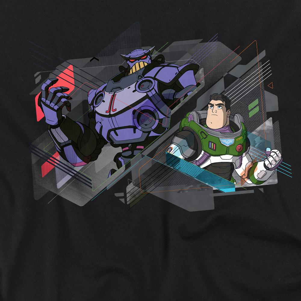 Black - Side - Lightyear Unisex Adult Buzz Lightyear & Emperor Zurg T-Shirt