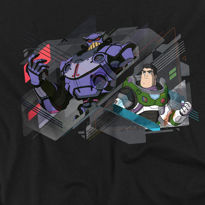 Black - Side - Lightyear Unisex Adult Buzz Lightyear & Emperor Zurg T-Shirt