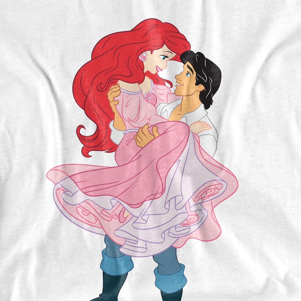 White - Side - The Little Mermaid Unisex Adult Ariel & Eric T-Shirt