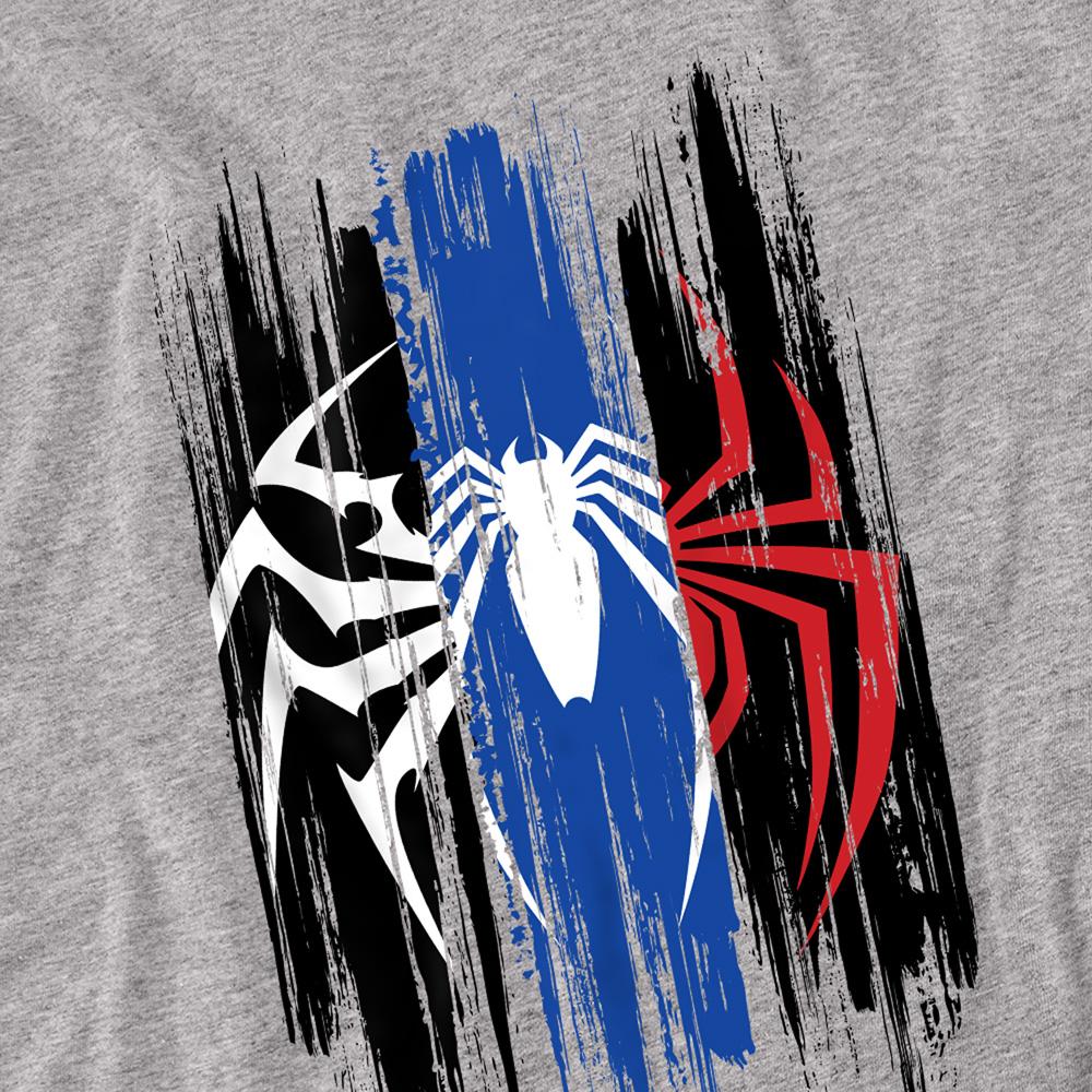 Sport Heather - Side - Spider-Man 2 Unisex Adult Gamerverse Stripes Spider T-Shirt
