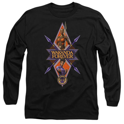 Black - Front - Black Panther: Wakanda Forever Unisex Adult Shuri Okoye Diamond T-Shirt