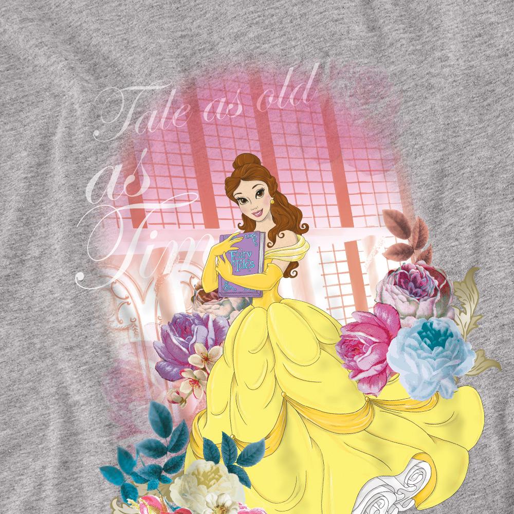 Sport Heather - Side - Beauty And The Beast Unisex Adult Belle Flowers T-Shirt