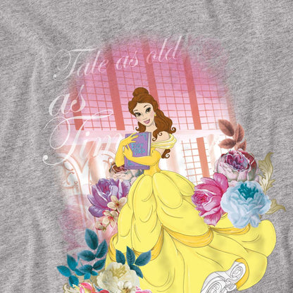 Sport Heather - Side - Beauty And The Beast Unisex Adult Belle Flowers T-Shirt