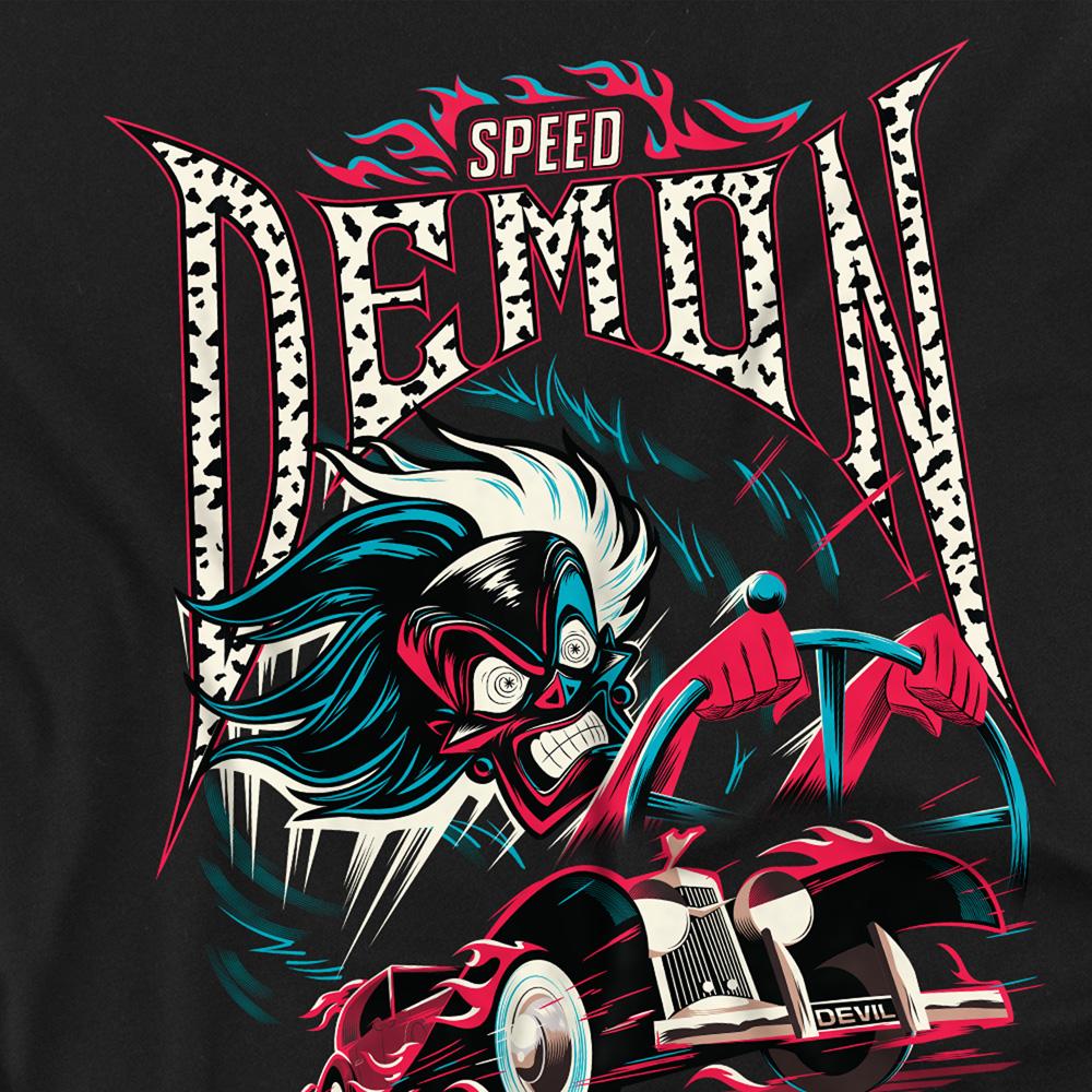 Black - Side - Disney Villains Unisex Adult Speed Demon Cruella De Vil T-Shirt